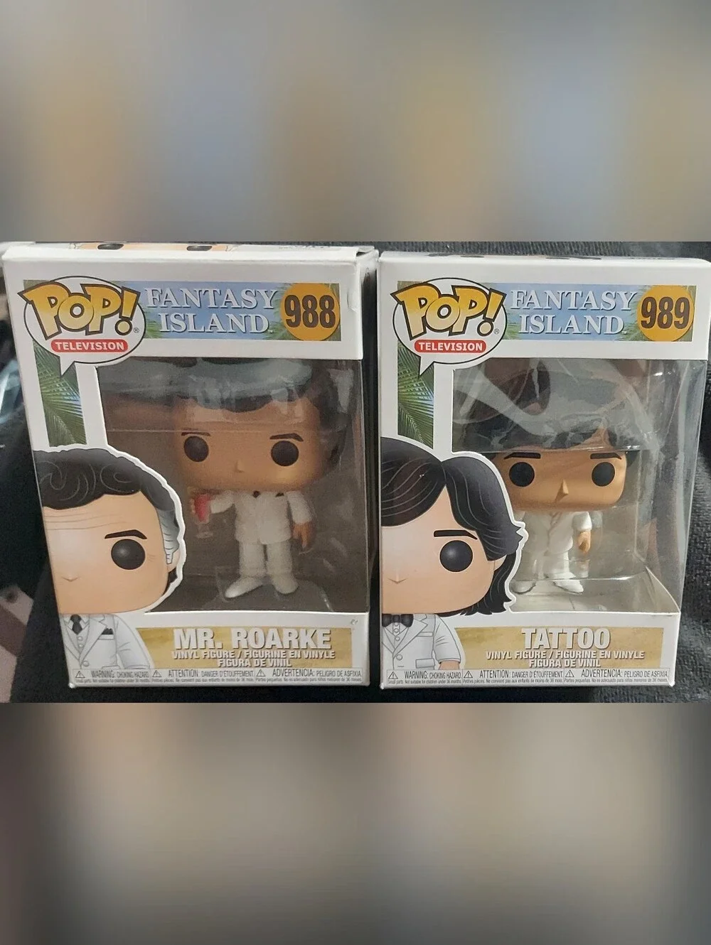 Funko Pop! Television Fantasy Island Set -Mr. Roarke #988 &Tattoo #989 (Vaulted)